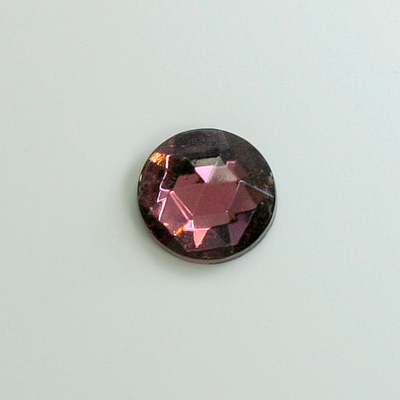 Glass Flat Back Foiled Rauten Rose - Round 13MM AMETHYST