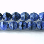 Czech Glass Fire Polish Bead - Round 10MM TIGEREYE BLUE