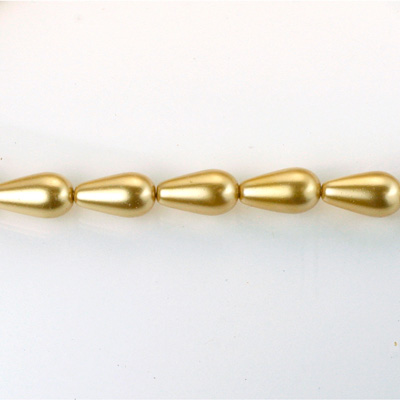 Czech Glass Pearl Bead - Pear 07x5MM GOLD 70486