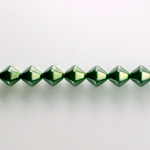 Czech Glass Pearl Bead - Hex/Lantern 06MM HUNTER GREEN 70958