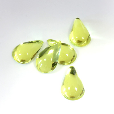 Plastic Flat Back Foiled Cabochon - Pear 13x9MM JONQUIL