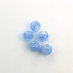 Czech Pressed Glass Large Hole Bead - Round 08MM MOONSTONE BLUE