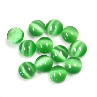 Fiber-Optic Cabochon - Round 07MM CAT'S EYE GREEN