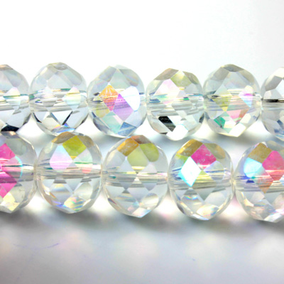 Chinese Cut Crystal Bead - Rondelle 08x10MM CRYSTAL AB