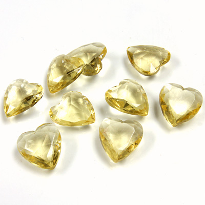 Glass Point Back Tin Table Cut (TTC) Unfoiled - Heart Shape 12x11MM JONQUIL