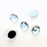 Plastic Flat Back Foiled Rose Cut Rhinestone - Oval 10x8MM LT SAPPHIRE