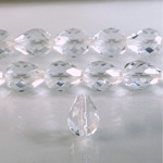 Czech Glass Fire Polish Bead - Pear 13x10MM CRYSTAL