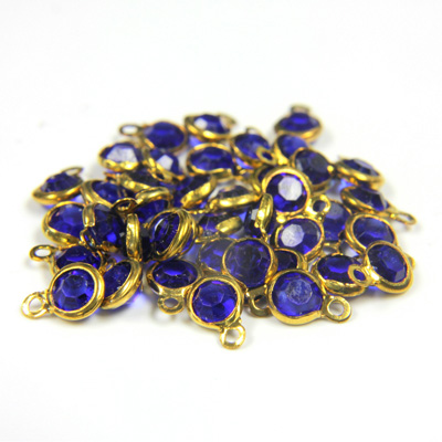 Plastic Channel Stone in Setting with 1 Loop 4MM SAPPHIRE-Brass