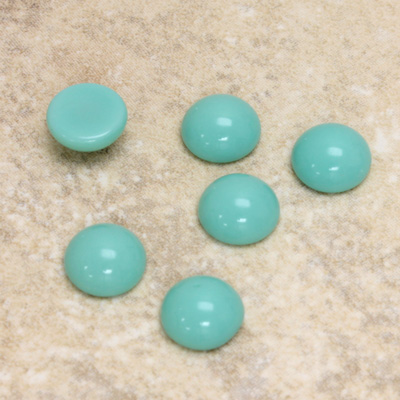 Glass Medium Dome Cabochon - Round 09MM TURQUOISE