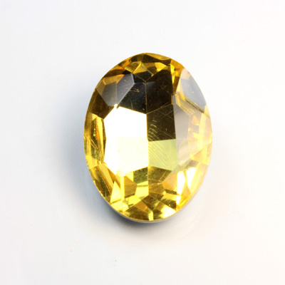 Cut Crystal Point Back Fancy Stone Foiled - Oval 30x22MM JONQUIL