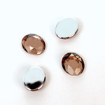 Plastic Flat Back Foiled Rose Cut Rhinestone - Oval 12x10MM SMOKE TOPAZ