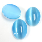 Fiber-Optic Cabochon - Oval 20x15MM CAT'S EYE AQUA