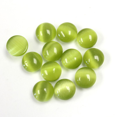 Fiber-Optic Cabochon - Round 07MM CAT'S EYE OLIVE