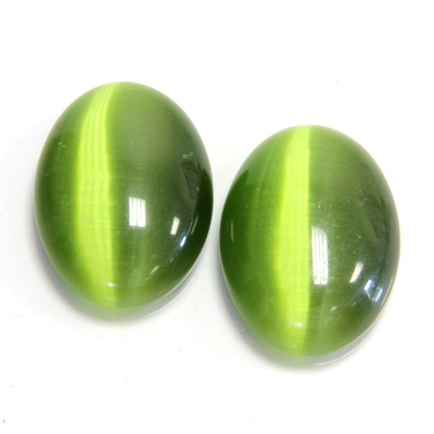 Fiber-Optic Cabochon - Oval 25x18MM CAT'S EYE OLIVE