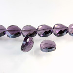 Chinese Cut Crystal Bead - Round Twist 14MM VIOLET LUSTER