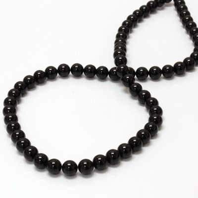 Gemstone Bead - Smooth Round 06MM BLACK ONYX