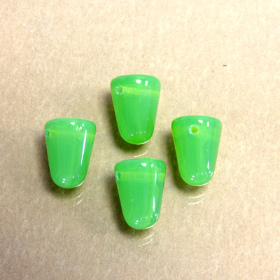 Preciosa Czech Pressed Glass Bead - GumDrop 05x10MM OPAL GREEN