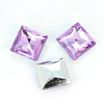 Plastic Point Back Foiled Stone - Square 14x14MM LT AMETHYST