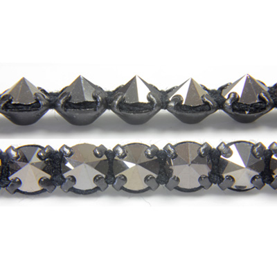 Preciosa Metal Spike Banding 1 Row - Round 19SS SILVER FLARE/BLACK