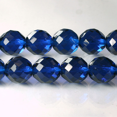 Czech Glass Fire Polish Bead - Round 12MM CAPRI BLUE