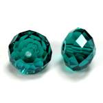 Chinese Cut Crystal Bead - Rondelle 09x12MM TEAL