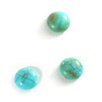 Plastic Flat Back Cabochon - Matrix Color Round 11MM TURQUOISE MATRIX