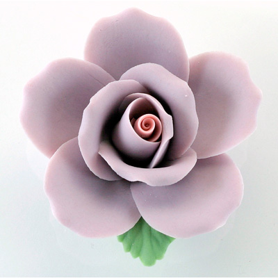 Ceramic Flat Back Flower - Rose 50MM PURPLE with PINK