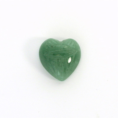 Gemstone Flat Back Carved Scarab - Heart 15x14MM AVENTURINE