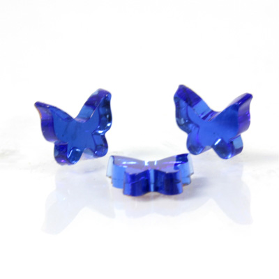 German Glass Flat Back Foiled Mirror - Butterfly 9MM SAPPHIRE