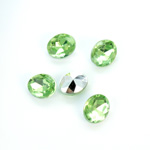 Plastic Point Back Foiled Stone - Oval 10x8MM PERIDOT