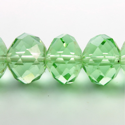 Chinese Cut Crystal Bead - Rondelle 10x14MM PERIDOT