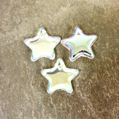 German Pressed Glass Pendant - Smooth Star 11MM CRYSTAL AB