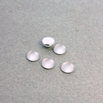 Plastic Flat Back Foiled Cabochon - Round 07MM MATTE CRYSTAL