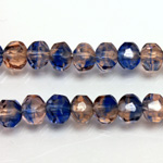 Czech Glass Fire Polished Bead - Rondelle Disc 6x5MM ROSE-SAPPHIRE