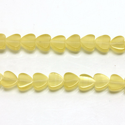 Fiber Optic Synthetic Cat's Eye Bead -  Flat Top Heart 06MM CAT'S EYE YELLOW