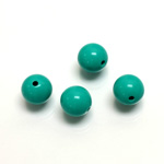 Plastic Bead - Opaque Color Smooth Round 10MM BRIGHT GREEN TURQUOISE