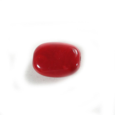Plastic  Bead - Mixed Color Smooth Flat Keg 19x14MM RED CORAL MATRIX