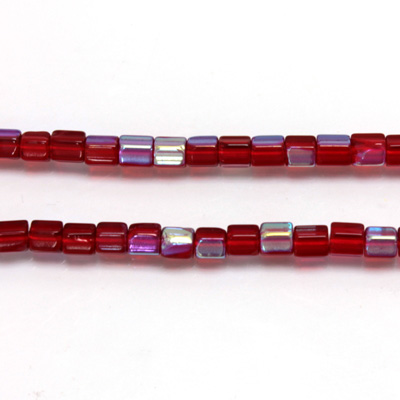 Czech Glass Fire Polished Bead - Atlas 04x4MM RUBY AB