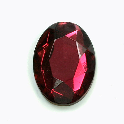 Glass Flat Back Rose Cut Faceted Foiled Stone - Oval 25x18MM ROSE