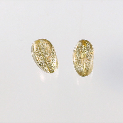 Plastic Bead - Twisted Oval 16x9MM GOLD DUST on CRYSTAL