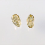Plastic Bead - Twisted Oval 16x9MM GOLD DUST on CRYSTAL