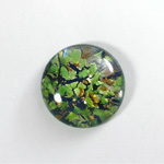 Glass Medium Dome Lampwork Cabochon - Round 25MM COLOR OPAL LIGHT GREEN (0625)