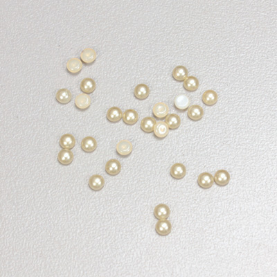 Glass Medium Dome Cabochon Pearl Spray Finish - Round 03MM CREME