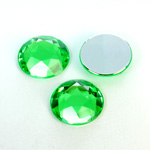 Plastic Flat Back Foiled Rose Cut Rhinestone - Round 18MM PERIDOT