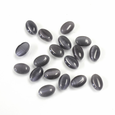 Fiber-Optic Cabochon - Oval 06x4MM CAT'S EYE GREY