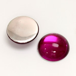 Plastic Flat Back Foiled Cabochon - Round 18MM FUCHSIA