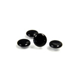 Glass Low Dome Buff Top Cabochon - Round 09MM JET