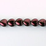 Czech Glass Pearl Bead - Heart 08x8MM GARNET 70499