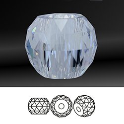 Asfour Crystal Bead -  Round 30MM with Vertical Hole, 12.5mm CRYSTAL Centerpiece