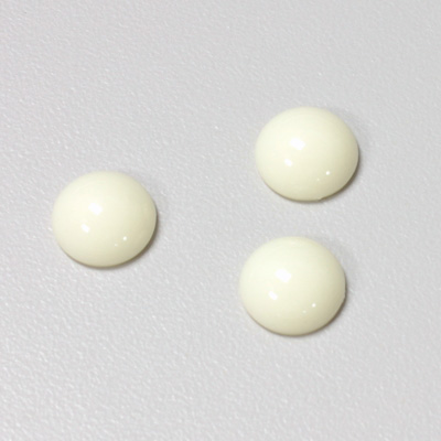 Plastic Flat Back Opaque Cabochon - Round 11MM IVORY